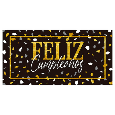 Cartel Plástico Feliz Cumpleaños Terrazo