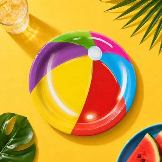Cool Pool Party Ball Paper Plates 7" 8pcs