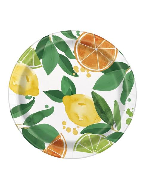 Summer Citrus Fruit Plates 9" 8pcs