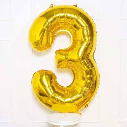 Supershape Foil Balloon #3 Gold