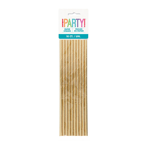 Gold Foil Straws 10ct