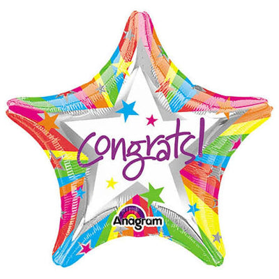 Rainbow Congrats Foil Balloon 18"