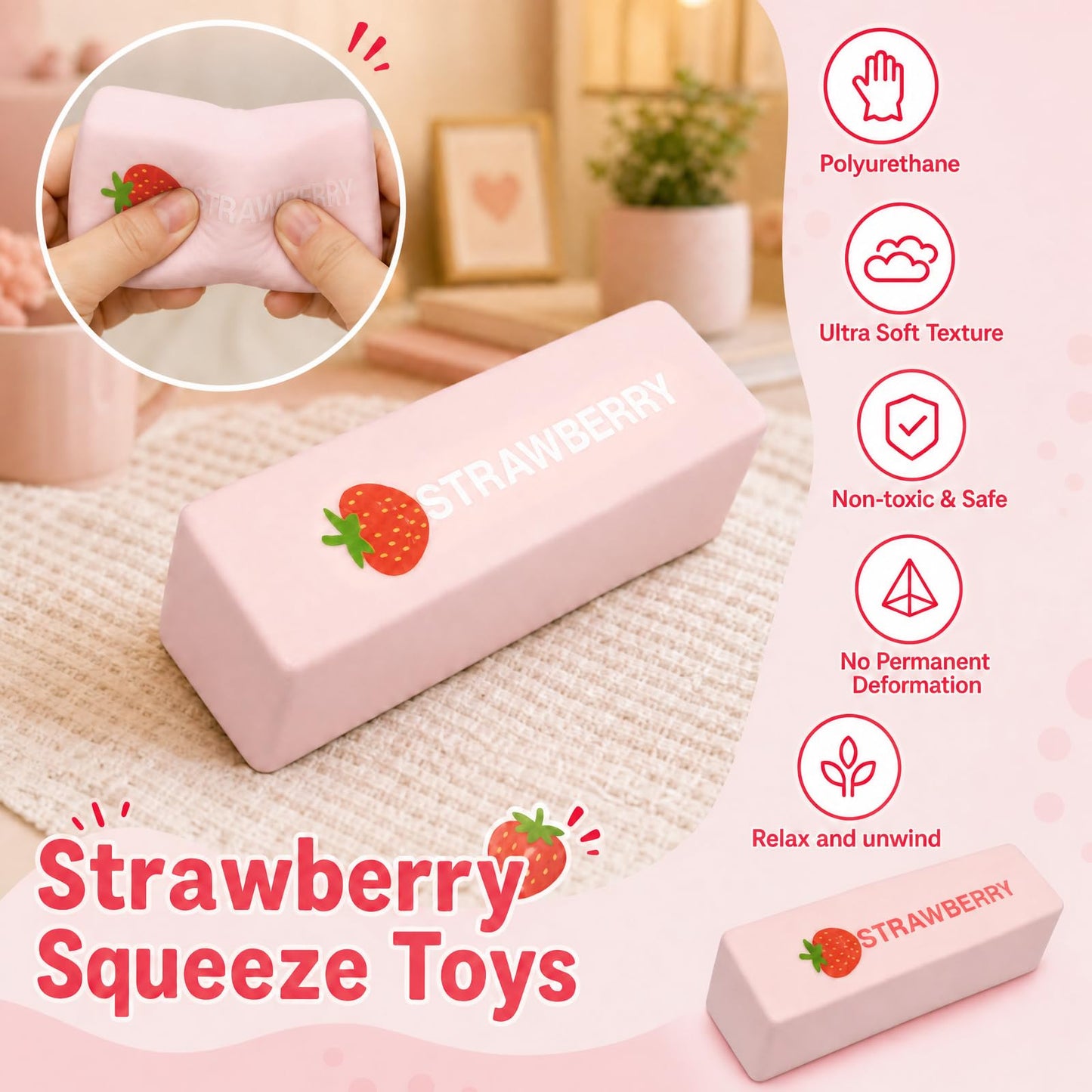 Butter Strawberry Squishy 1pcs