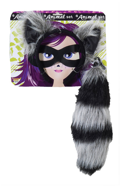 Kit-Raccoon Tail & Eye Mask