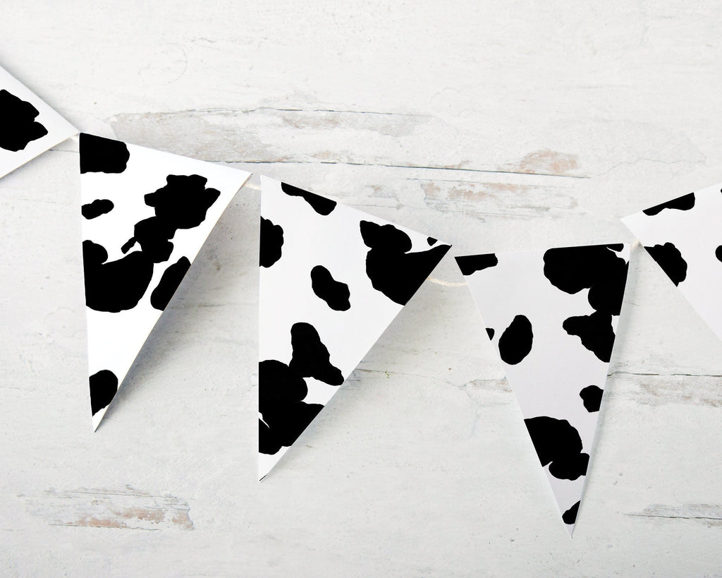 Cow Print Pennant Banner