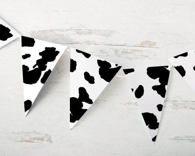 Cow Print Pennant Banner