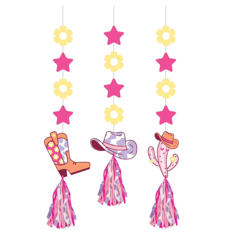 Boot And Bow Hanging Decorative 3pcs
