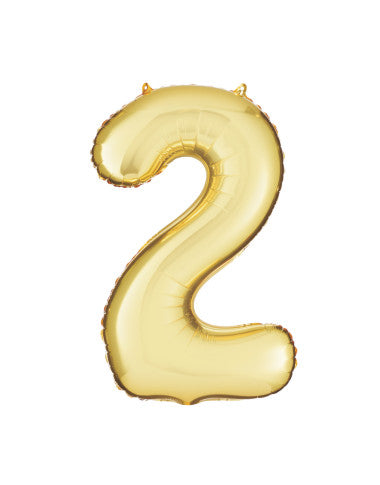 Number Solar Gold Foil Balloon 34"