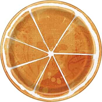 Summer Citrus Orange Plate 7" 8pcs