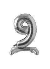 Numeral Balloon With Stand Silver  #9
