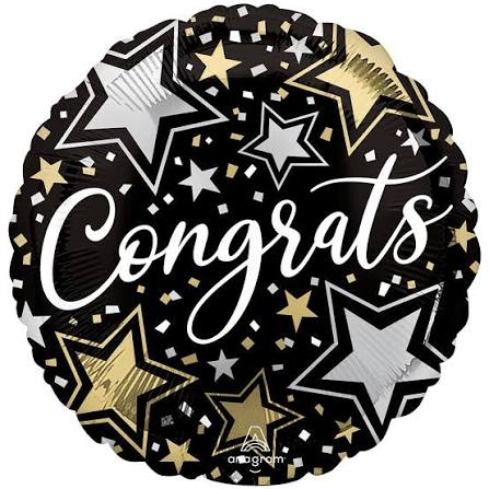 Congrats Stars Foil Balloon 18"