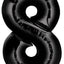 Number Black Supershape Foil Balloon 34"