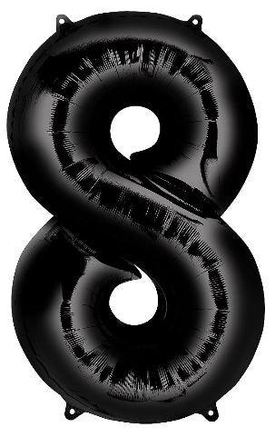 Number Black Supershape Foil Balloon 34"