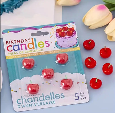 Velas de Cumpleaños de Cereza 5pcs