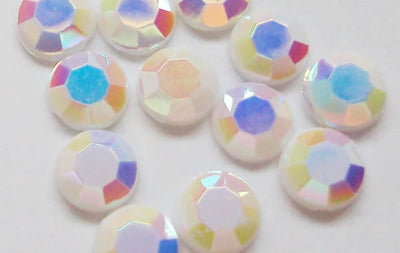 Rhinestone Blanca Tornasol 18mm 10pcs