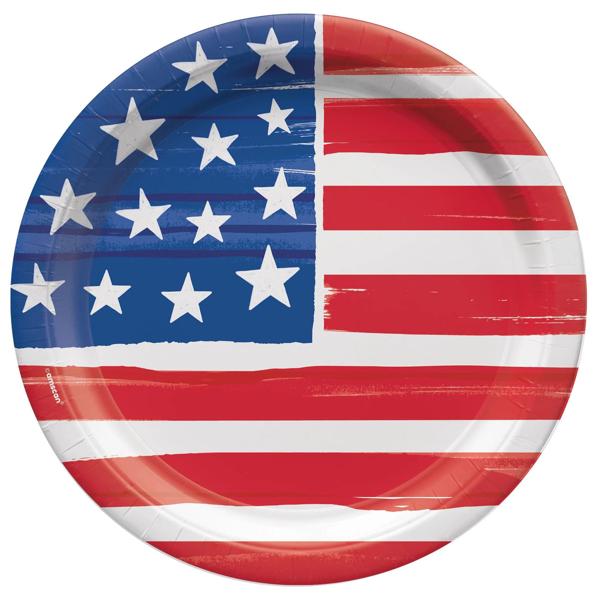 Patriotic Round Plates Paper 8pcs