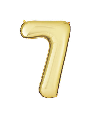 Number Solar Gold Foil Balloon 34"