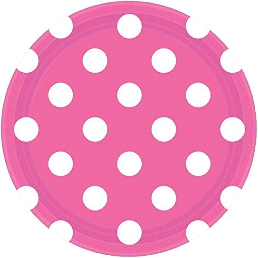 Hot Pink Dots Plates 7" 8pcs