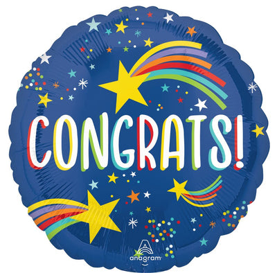 Congrats Blue Foil Balloon 18"