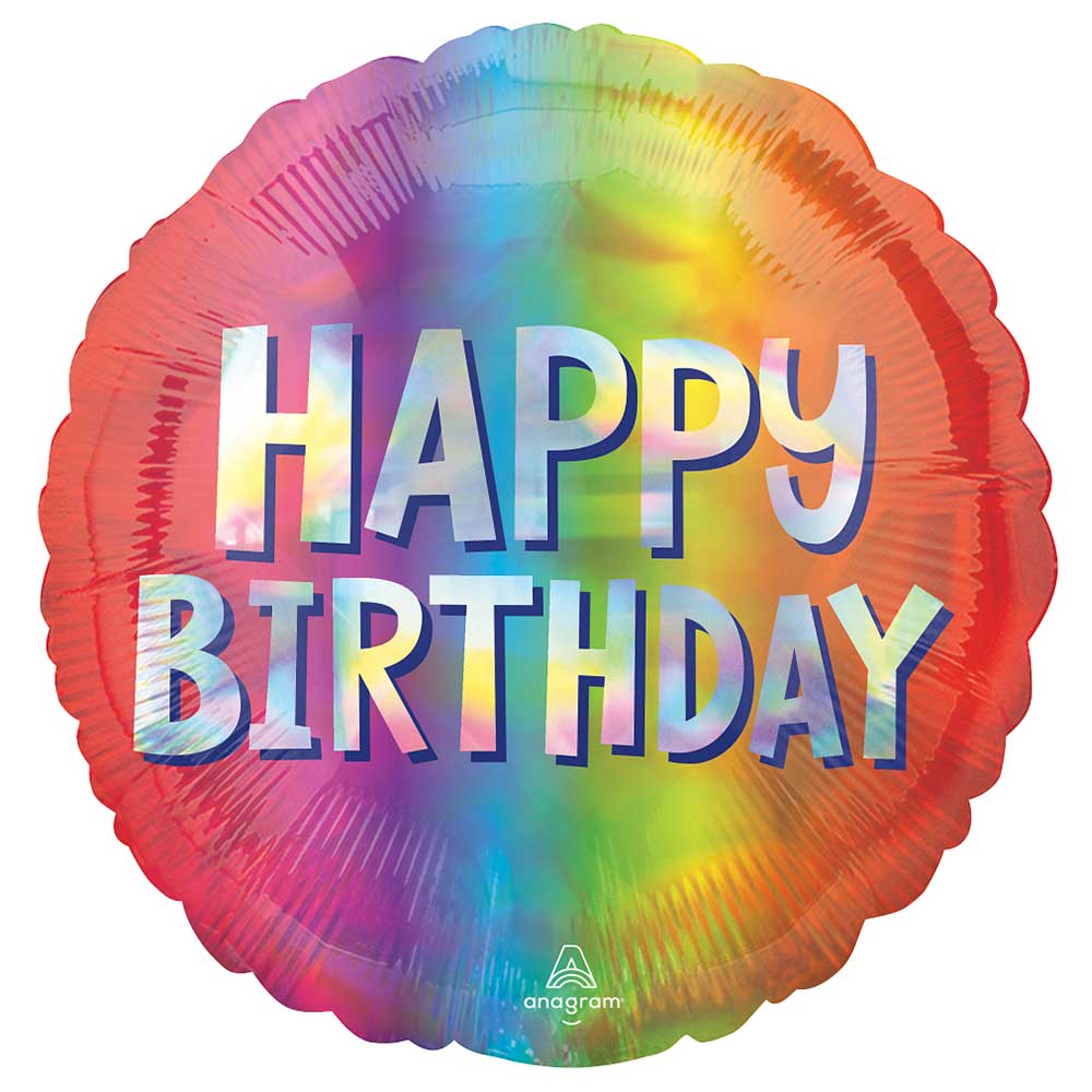 Happy birthday Silver Ombre Foil Balloons 18"