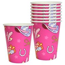 Boot And Bow Paper Cups 9oz 8pcs