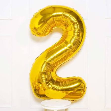 Number #2 Supershape Balloon 34" Gold