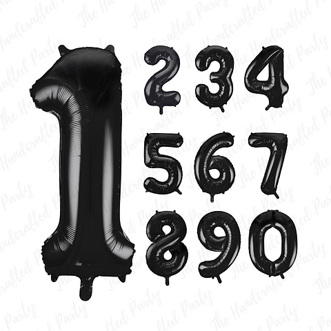 Number Black Supershape Foil Balloon 34"