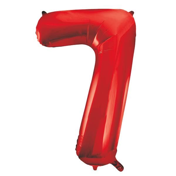 Number Red Supershape Foil Balloon 34"