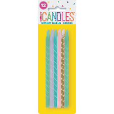 Pastel Spiral Candles 12pcs