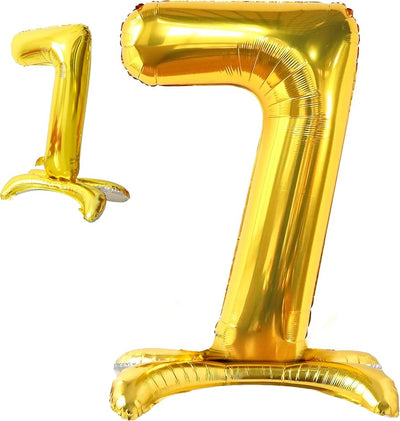 Numeral Balloon With Stand Gold #7