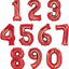 Number Red Supershape Foil Balloon 34"