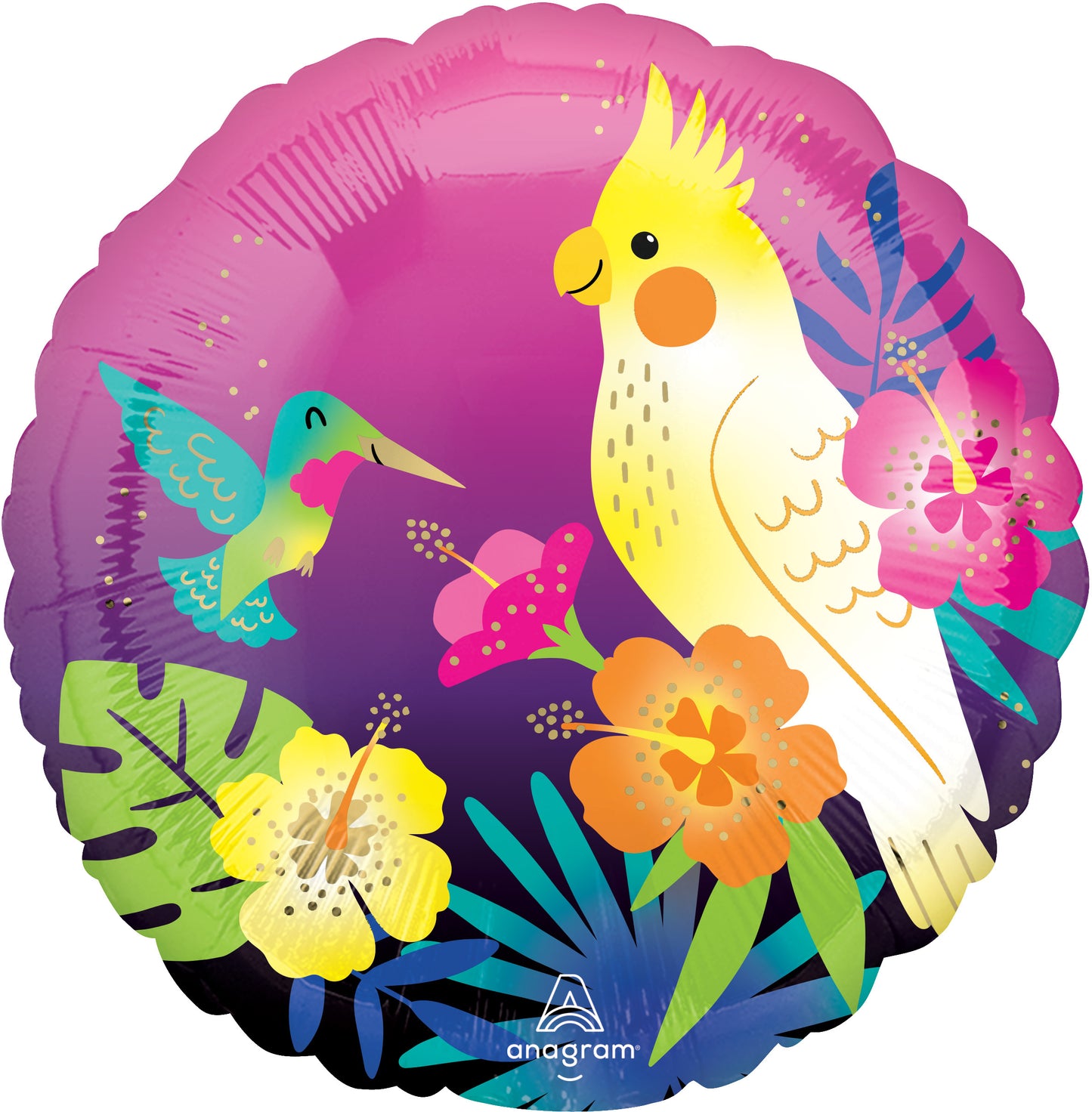 Neon Tropical Foil Balloon 18"