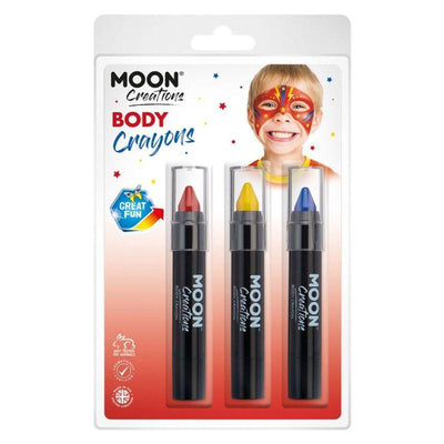 Superhero Professional Body Crayons (Red, Yellow, Blue) 3pcs