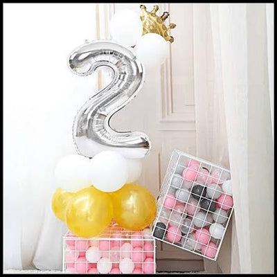 Number #2 Supershape Balloon 34" Silver