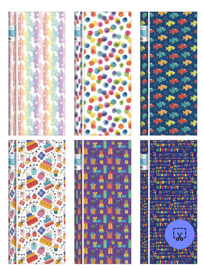 Papel de Regalos Happy Birthday Variedad 30" x 20 pies