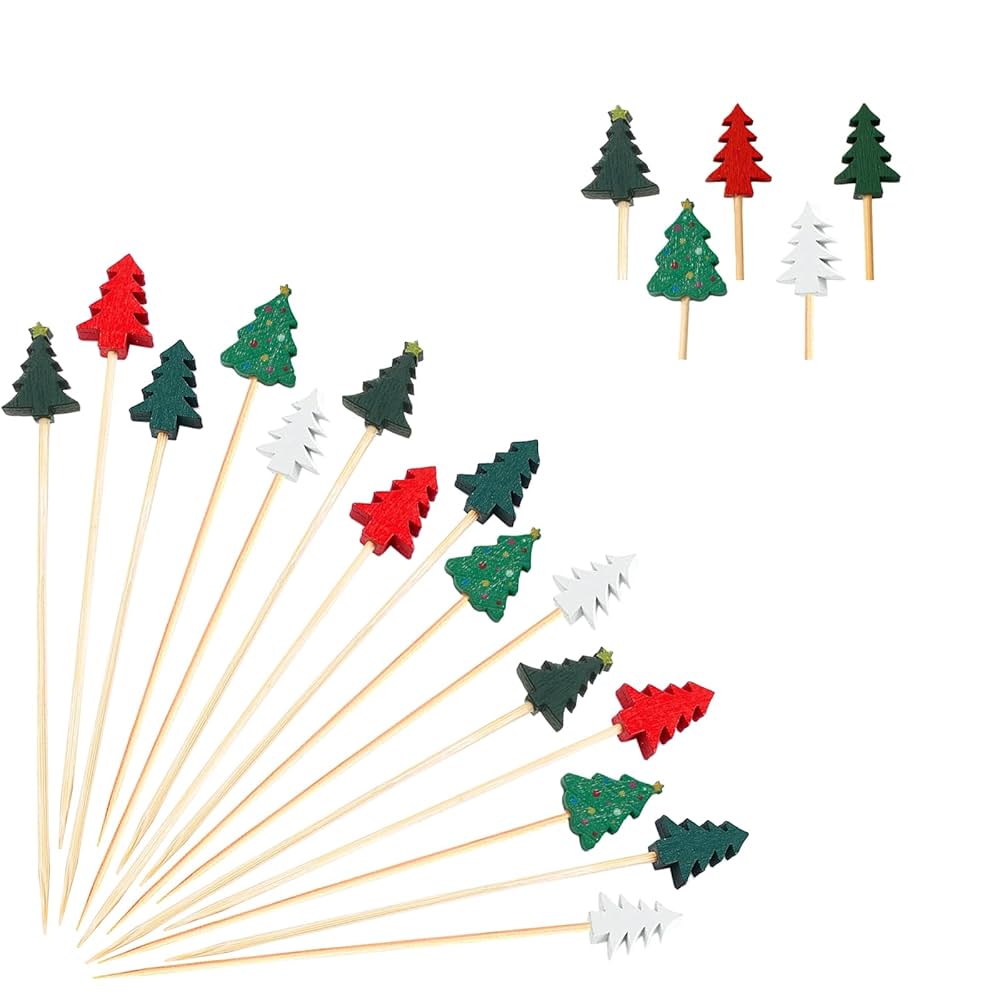 Christmas Trees Bamboo Pick