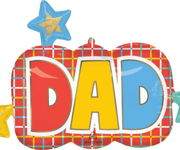 Dad Graphic Grids Supershape Balloon (x1u)