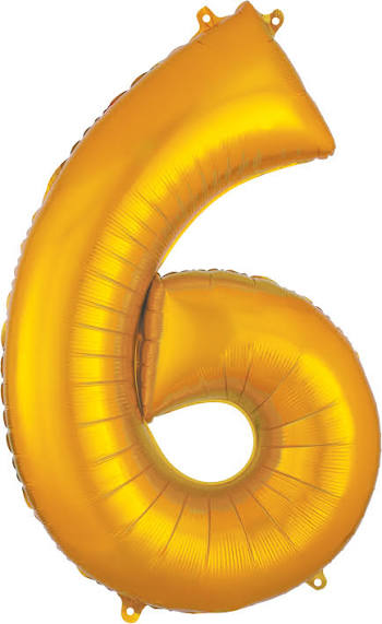 Number Gold Supershape Foil Balloon 34"