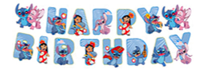 Stitch Birthday Decoration - Banner (x1u)