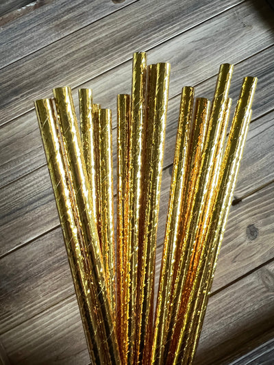 Gold Foil Straws 10ct