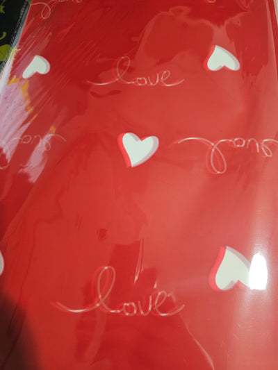 Floral Wrapping Paper Heart 22.8" x22.8" x20 Sheet Red