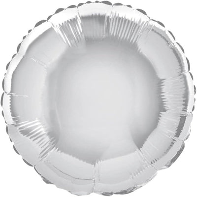 Solid Round Silver 18" Foil Balloon