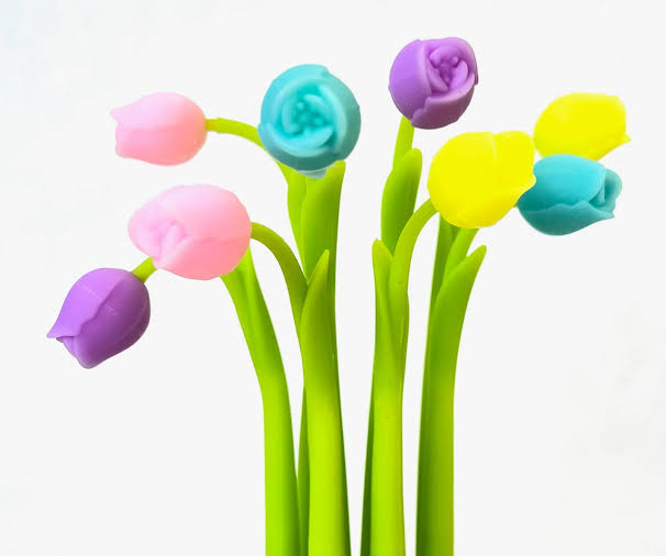 Decorative Flower Gel Pens With 0.5mm Black Ink