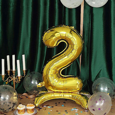 Numeral Balloon With Stand Gold #2
