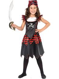Pirate Skull and Crossbones Kids Girl Costume Medium