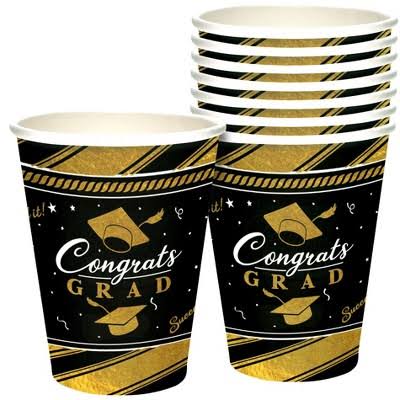 Gold Vasos Graduation Party 9oz (x8u)