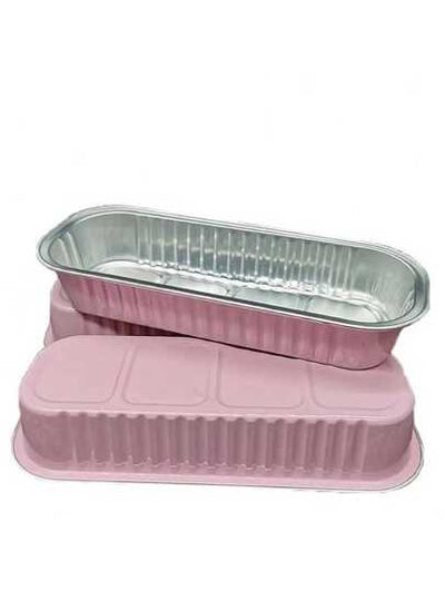 Bowl Rectangular Foil Pink Con Tapa