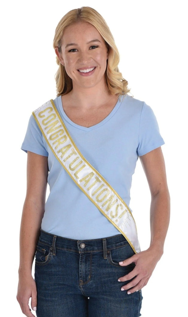 Congratulations Satin Glitter Sash
