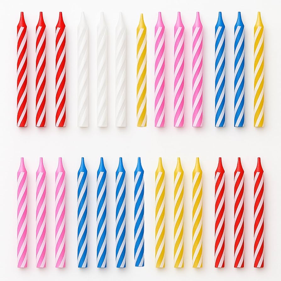 Spiral Candles Large Multicolor 12pcs