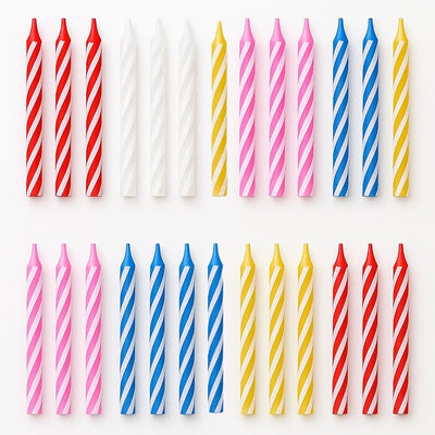 Spiral Candles Large Multicolor 12pcs